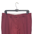 New Trust Mens 40X32 Burgundy 100% Polyester Flat Front Pants w Pockets