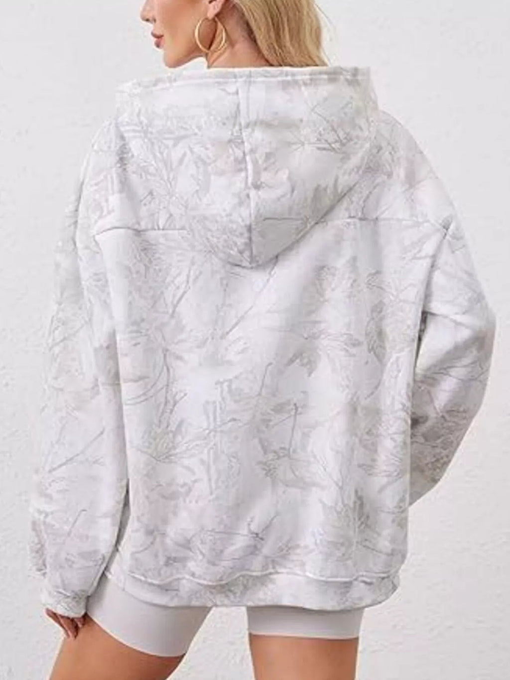 Full Size Kangaroo Pocket Long Sleeve Hoodie Plus Size