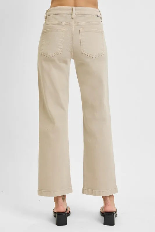 RISEN Full Size Tummy Control Mid Rise Ankle Straight Jeans Plus Size