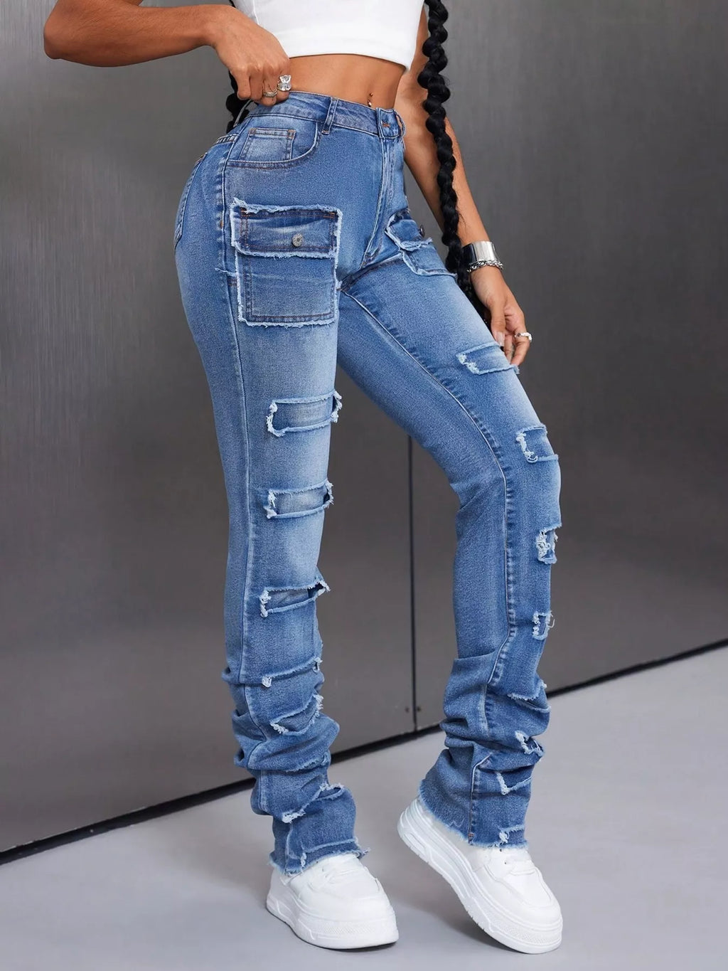 Men's Distressed Slim Fit Jeans