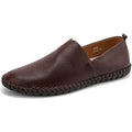 Mitvr Mens Size 9 Brown Genuine Leather Slip On Super Soft Moccasin Loafer Shoes