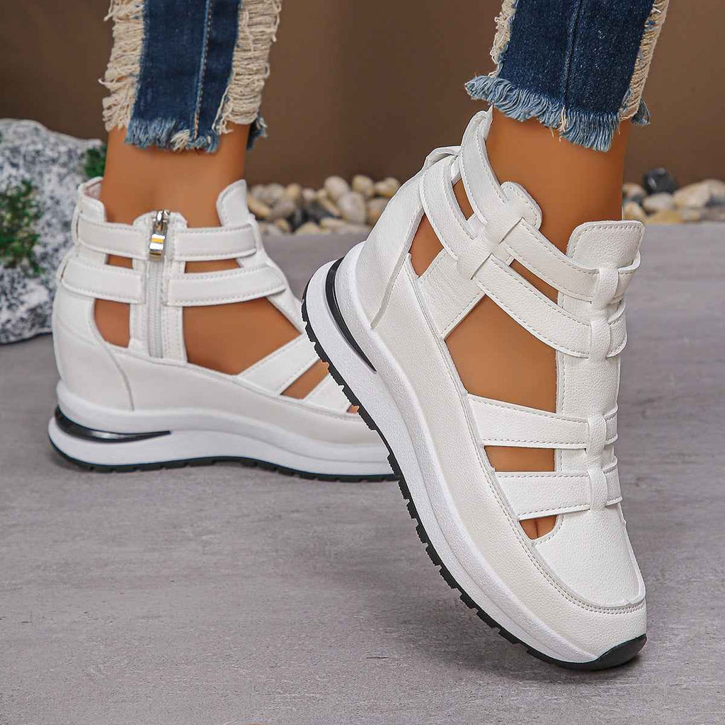 Women's Hollow Out Platform Sandals | Close Toe Velcro Summer Shoes