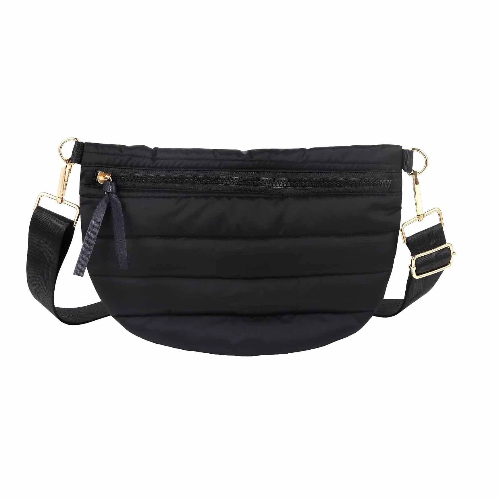 Women's Quilted Crossbody Bag - Casual Dumpling Shoulder Bag with Adjustable Strap