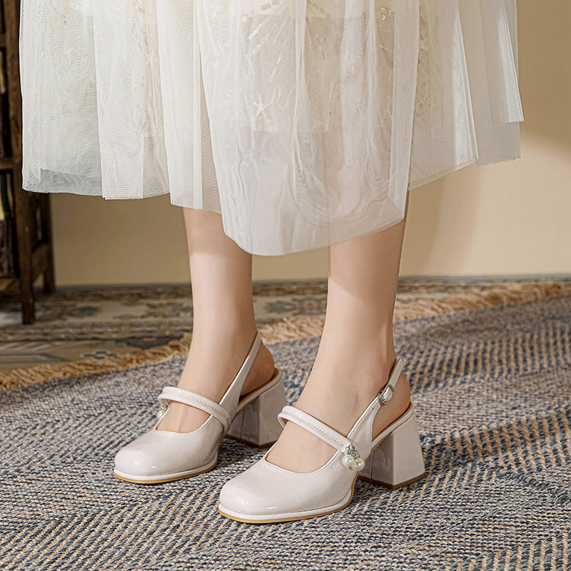 Women's Wide-Fit Chunky Heel Sandals | Plus-Size Round-Toe Block Heel