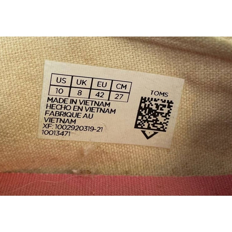 Toms Womens US Size 10 Triangle Confetti Slip On Canvas Casual Loafers Shoes