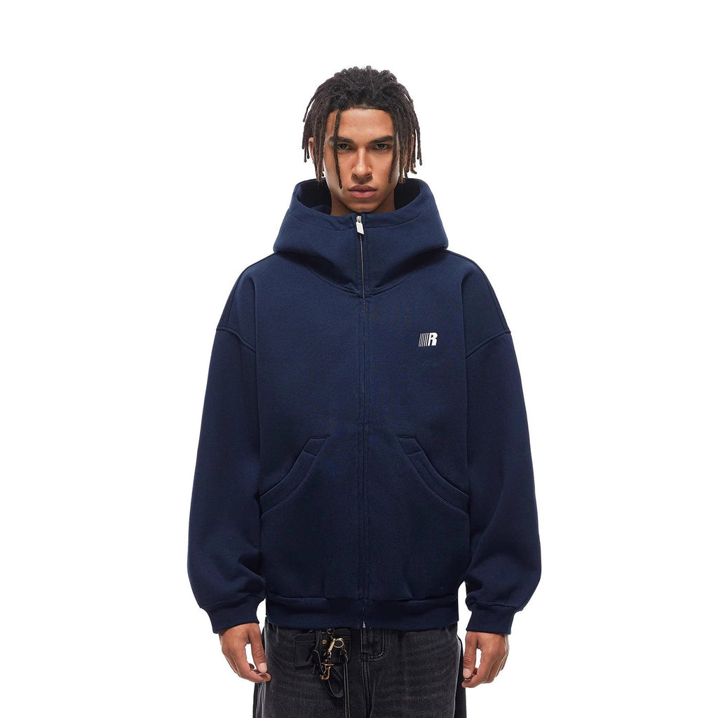 Heavyweight High-neck Air-layer Hooded Sweatshirt