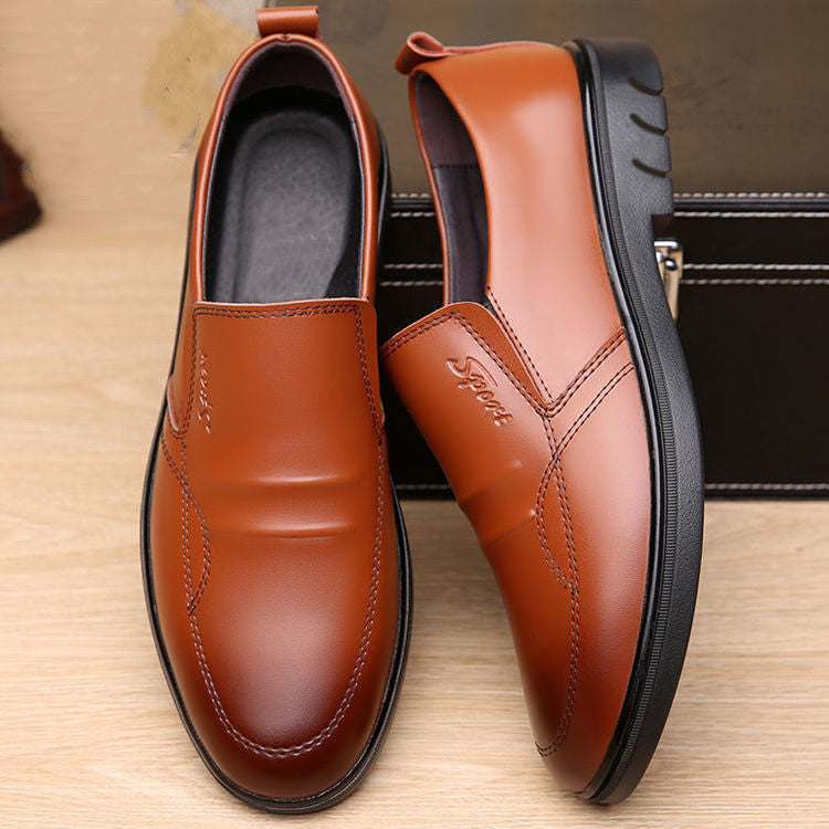 Men's Breathable Slip-On Business Casual Leather Shoes