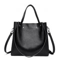 Women's Genuine Leather Bucket Tote Bag – Large Capacity | Black, Gray, Caramel