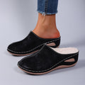 Plus-Size Fleece-Lined Wedge Slippers