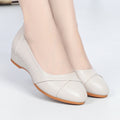 Women's Casual Round Toe Minimalist Low Heel Shoes | Cowhide Leather Flats