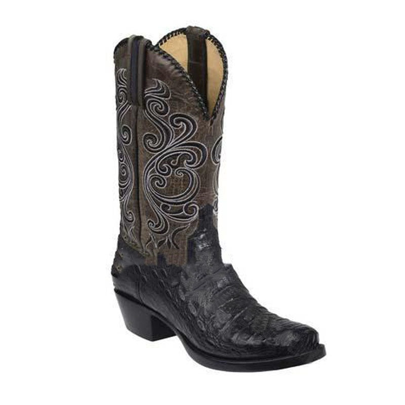 Women's Mid-Calf Equestrian Block Heel Boots – Synthetic Leather, Sizes EU 38–48