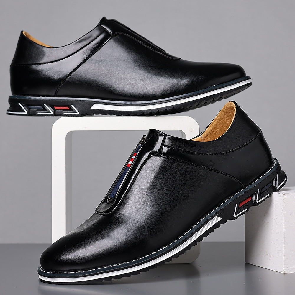Men's Slip-On Casual Leather Shoes | Wax PU Upper | Round Toe | Sizes EU 39–48