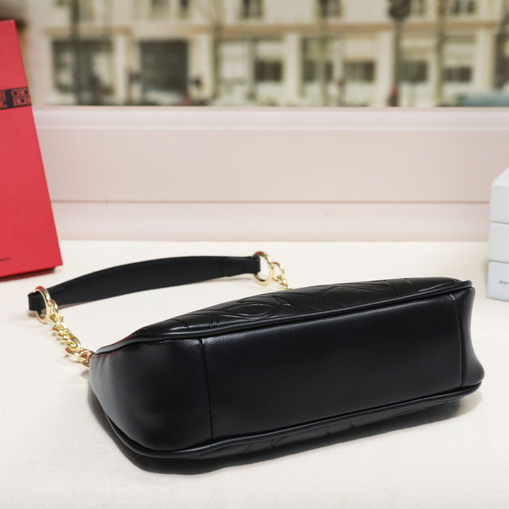 Embossed Letter Crossbody Bag - Women's PU Leather Shoulder Bag with Adjustable Strap