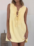 Sleeveless Tie-Front Mini Dress