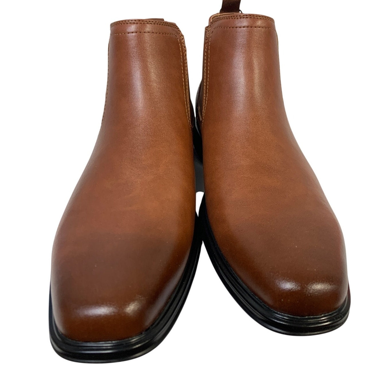 New Perry Ellis Portfolio Mens 11 Brown Chelsea Ankle Boot Square Toe Shoes