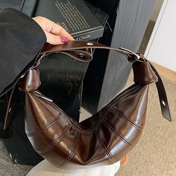 Dumpling Crossbody Bag - Retro PU Leather Shoulder Bag for Women | Sarah Express