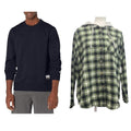 New Champion Unisex Small Navy Pullover Sweatshirt w Bonus Plaid Flannel Hoodie