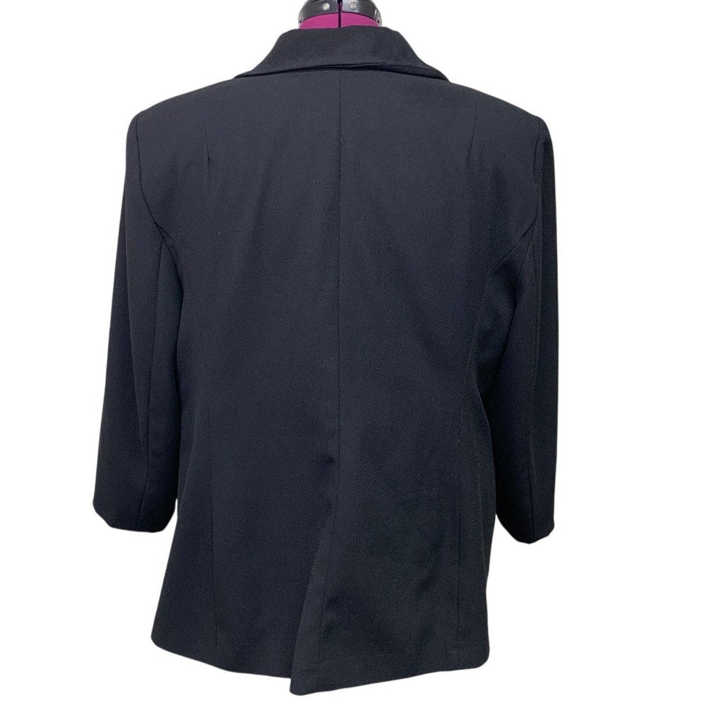 Karen Scott Womens Plus Size 22W 3 Button Black Career Polyester Suit Jacket