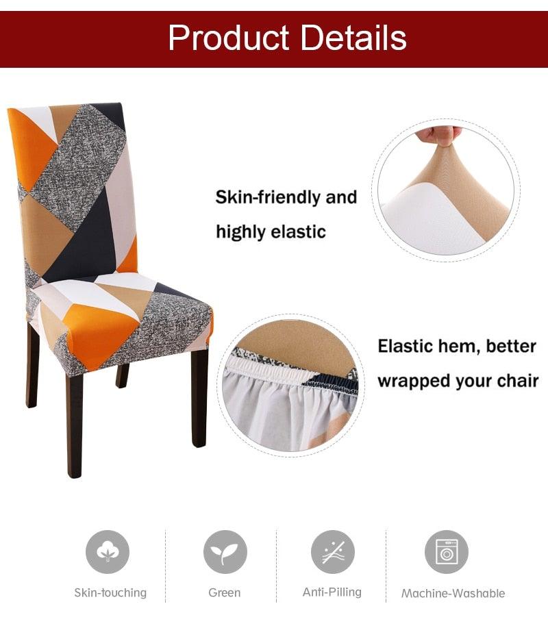 Chair Covers For Dining Room Stretch Spandex Removable Washable Anti-dust Seat Slipcover Multicolor  Chair covers  Chair Covers For Dining Room With Printed Patterns Easy Slip-on Stretchy Dining Room Chair Covers