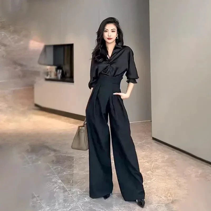 Chic Flowy Wide-Leg Trousers