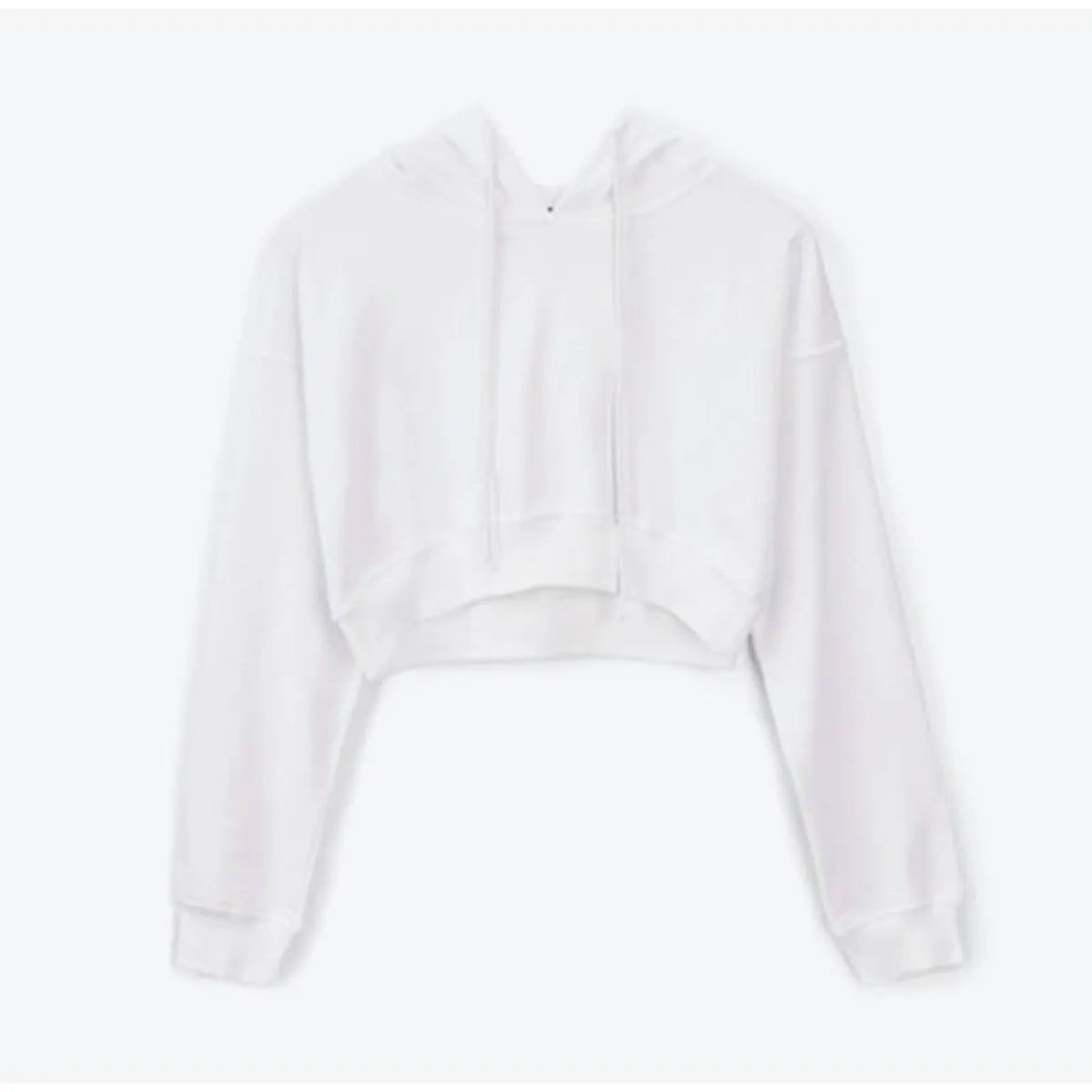 Solid Color Cropped Hoodie