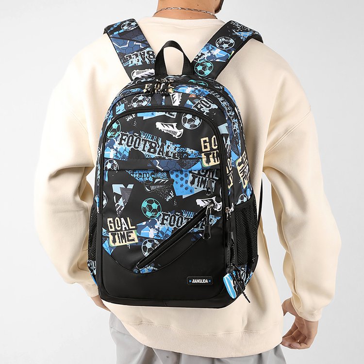 Men's Nylon Two-Piece Backpack & Chest Bag Set – Multi-Pocket Travel Bag