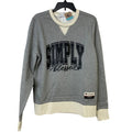 New Hand Printed Womens Small Simply Blessed Gray Cream Long Sleeve Sweatshirt