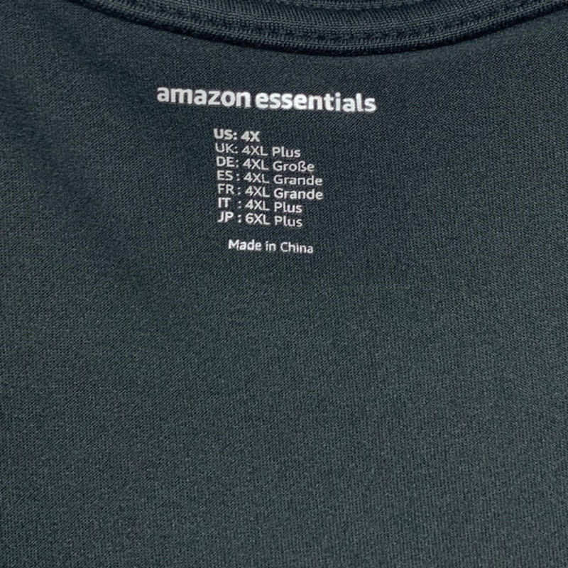 NWT New Amazon Essentials Womens 4X Black Polyester Blend Crew Neck Tank Top