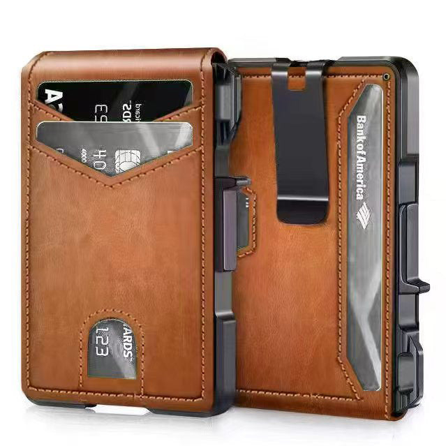 Carbon Fiber Slim Folding Cardholder Wallet for Men – Minimalist PU Leather Bifold