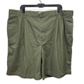 Cherokee Mens Size 44 Pleated Front 100% Cotton Olive Khaki Long Bermuda Shorts
