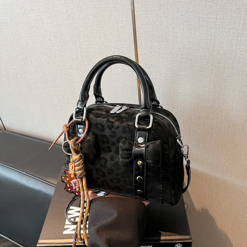 Women's PU Leather Pillow Bag – Crossbody & Handheld Purse with Rivet Detail