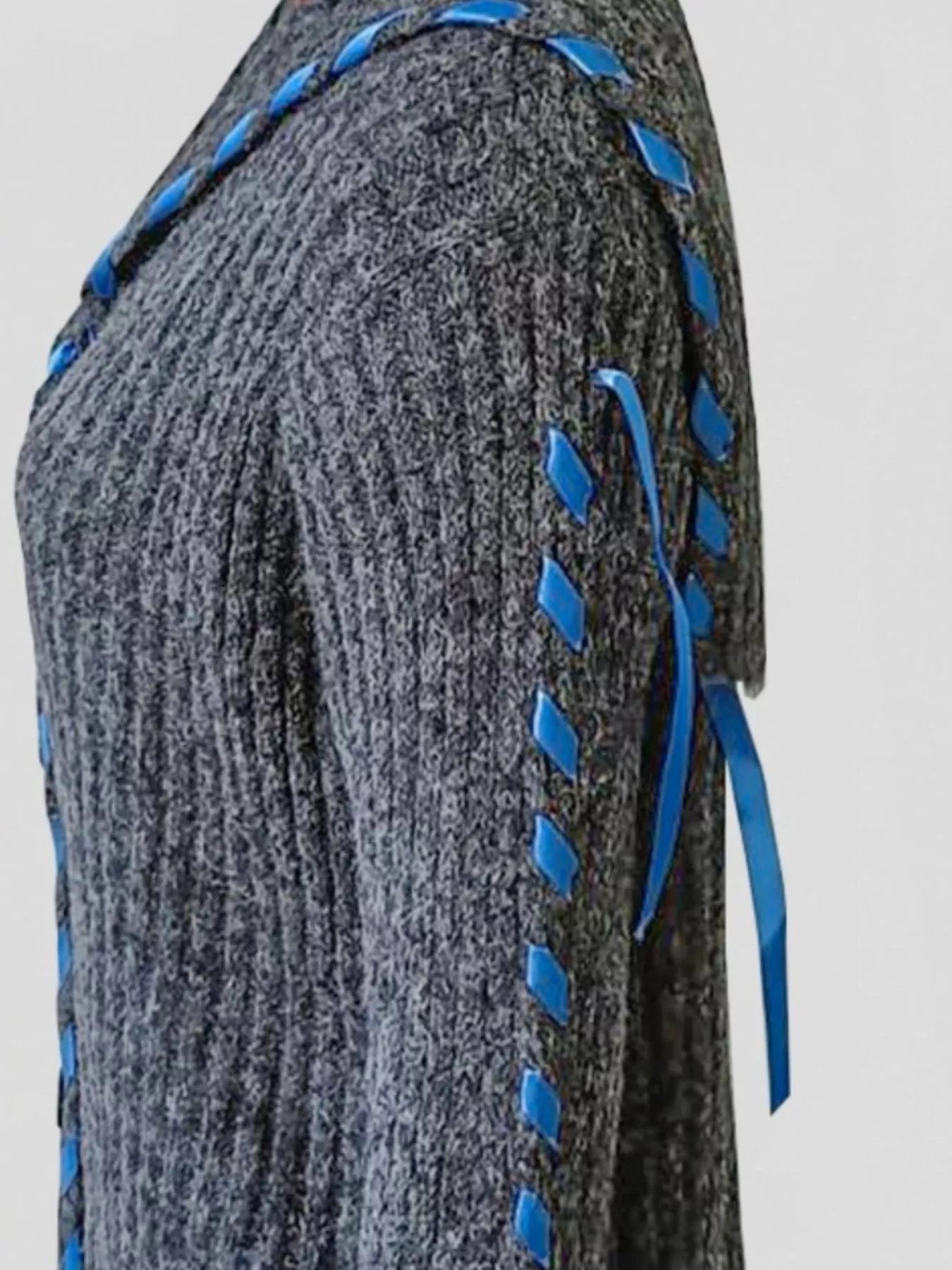 Ribbed Knit Open Front Cardigan