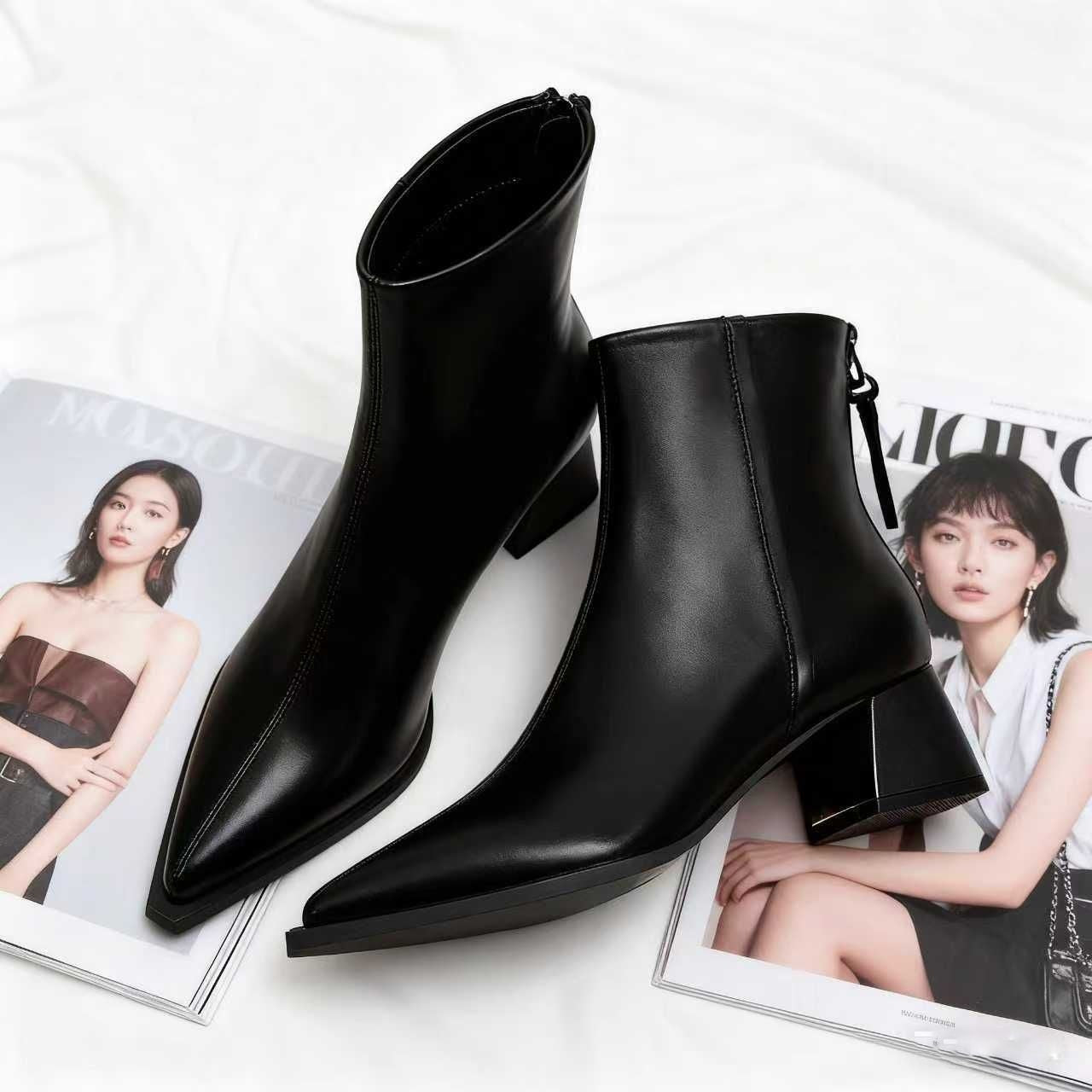 Chanel-Inspired Pointed-Toe Boots