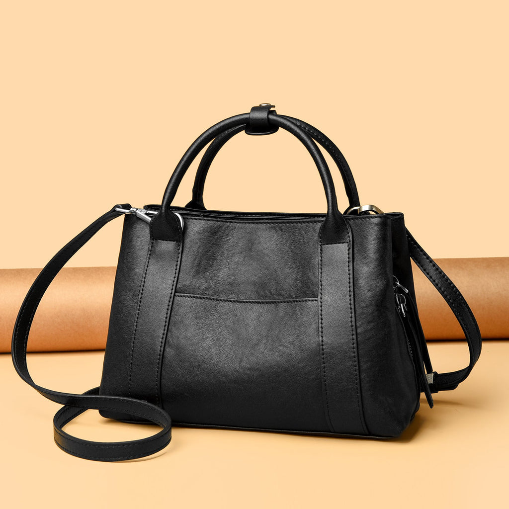 Women's Genuine Leather Crossbody Bag – Classic Minimalist Daily Commute Shoulder Bag