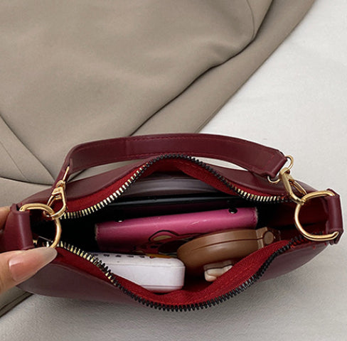 Women's Minimalist Dumpling Underarm Bag – PU Leather Crossbody Shoulder Bag