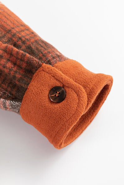 Plaid Button Up Long Sleeve Jacket Classic & Timeless Lightwear Outerwear For women and Girls