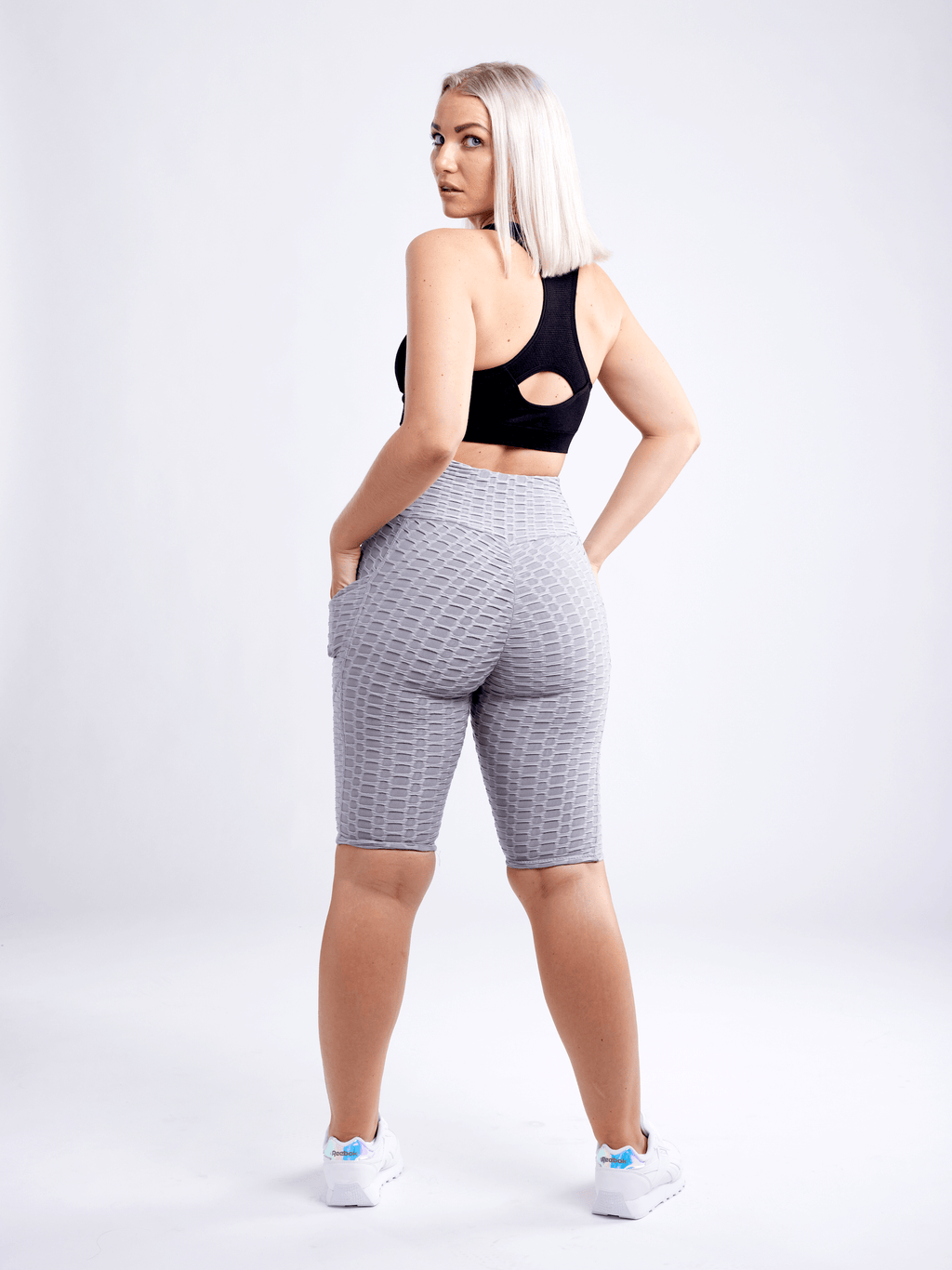 JupiterGear High-Waisted Scrunch Yoga Shorts with Hip Pockets