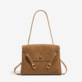 Retro Leather Shoulder Bag - Genuine Leather Minimalist Handbag for Women