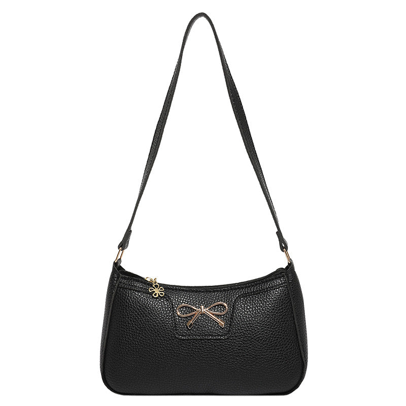 Women's Bow-Tie Western Underarm Bag - PU Leather Shoulder Bag