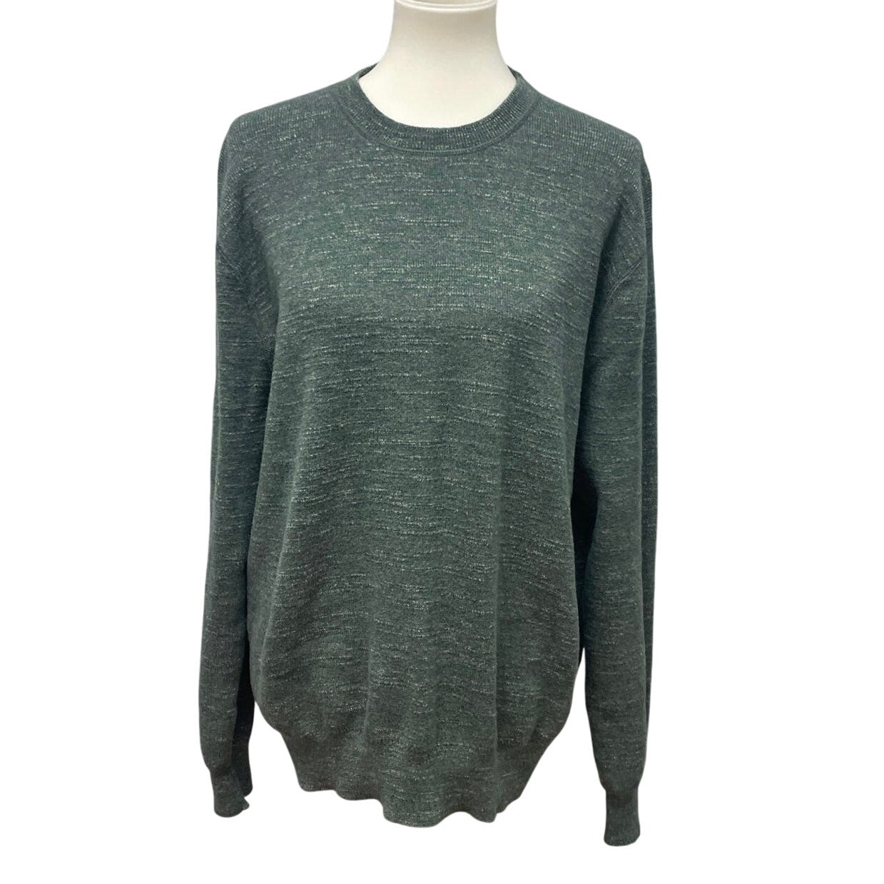 J Crew Mens XL Long Sleeve Green Crew Neck Pullover Acrylic Blend Knit Sweater