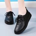 Women's Lace-Up Soft Sole Commuter Flats - Round Toe PU Leather Professional Shoes