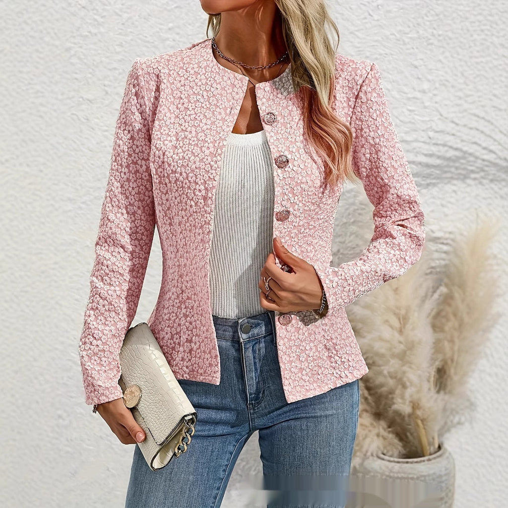 Womens Cropped French-style Chic Topcoat
