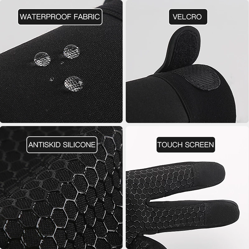 Thermal Gloves Winter With Wrist Support Touch Screen