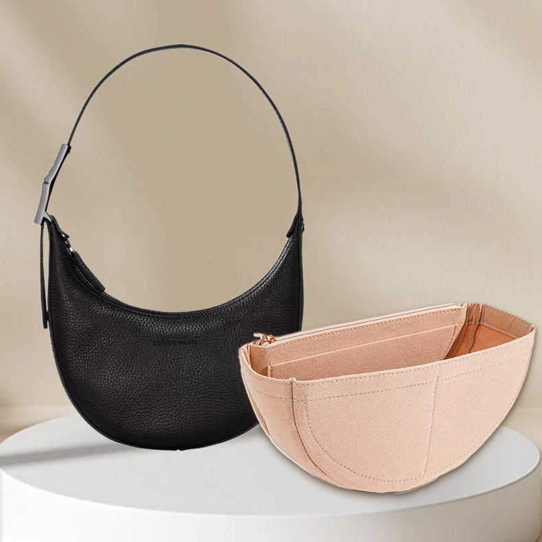 Multi-Compartment Felt Cosmetic Bag