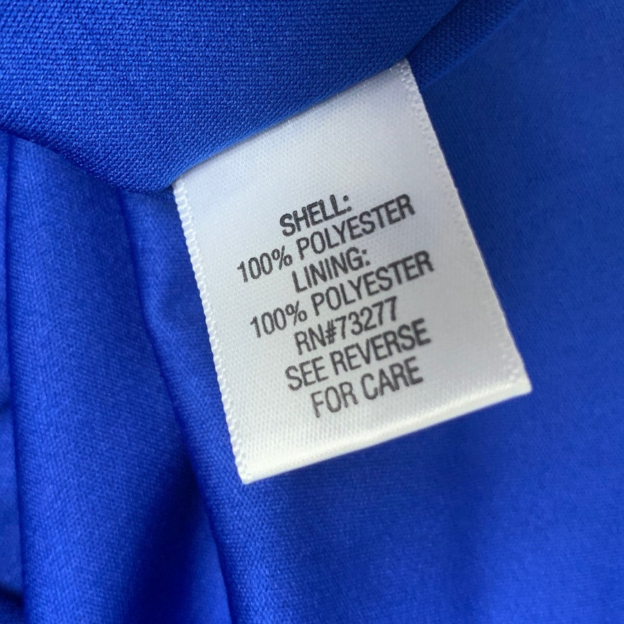 Apt 9 Womens Medium Sleeveless Pleated Ruffle Royal Blue Deep V Sheath Dress