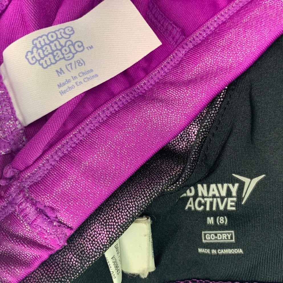 Old Navy More Than Magic Girls Medium Metallic Geometric Activewear Tops