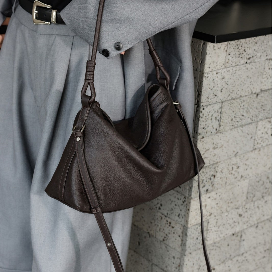 Genuine Leather Crossbody Bag for Women - Premium Suede & Cowhide Shoulder Bag