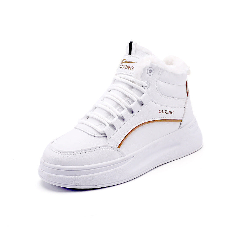 Women's Fleece-Lined High-Top Sneakers | Insulated Casual Winter Shoes