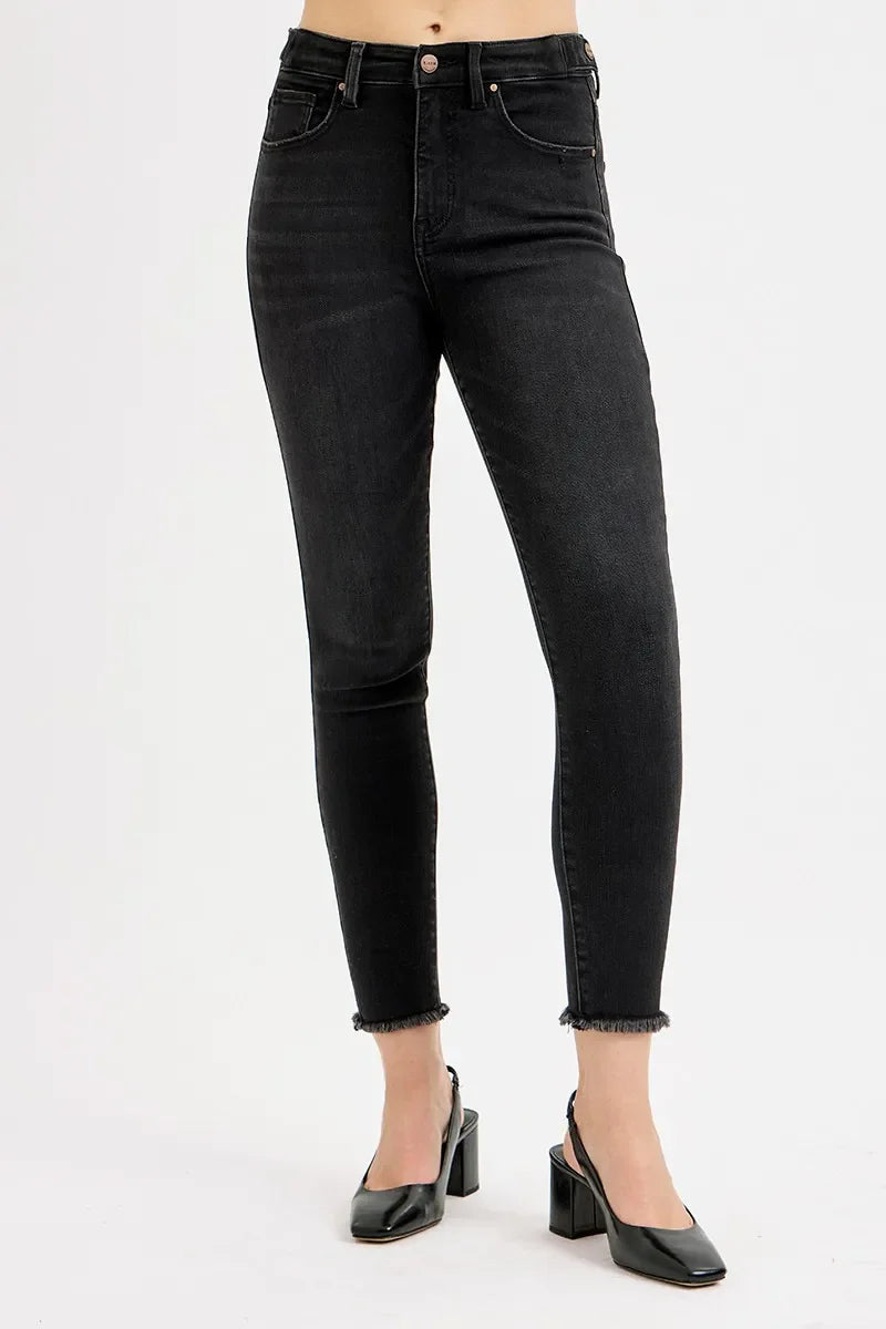 RISEN Full Size Tummy Control High Rise Adjustable Waist Skinny Jeans Plus Size