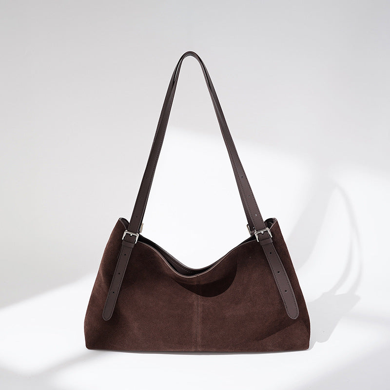 Premium Suede Tote Bag - Large Capacity Leather Handbag for Women
